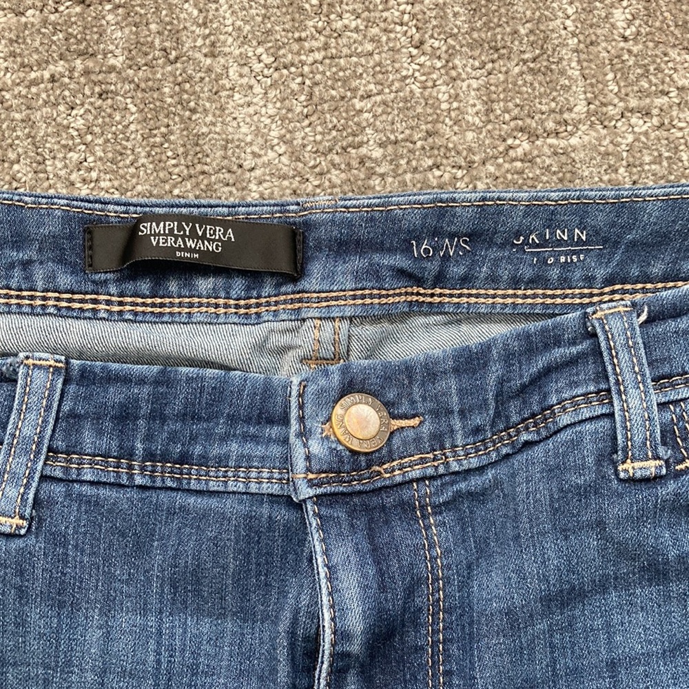 Simply Vera Vera Wang Jeans Skinny Mid-Rise 16WS - Picture 10 of 14
